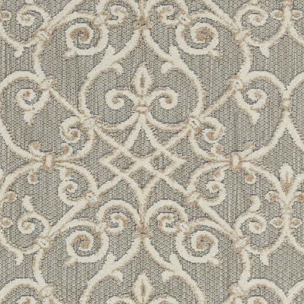 3' X 4' Gray And Ivory Indoor Outdoor Area Rug