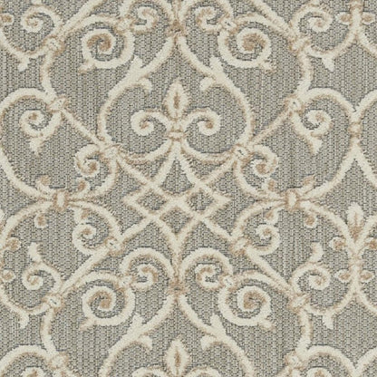 3' X 4' Gray And Ivory Indoor Outdoor Area Rug