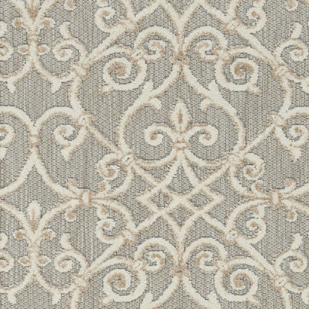 3' X 4' Gray And Ivory Indoor Outdoor Area Rug