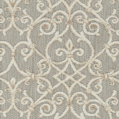 3' X 4' Gray And Ivory Indoor Outdoor Area Rug