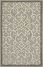 4' X 6' Gray And Ivory Indoor Outdoor Area Rug