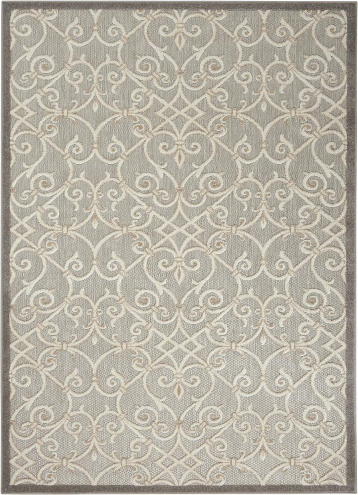 3' X 4' Gray And Ivory Indoor Outdoor Area Rug