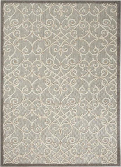 3' X 4' Gray And Ivory Indoor Outdoor Area Rug