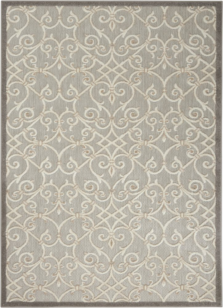 4' X 6' Gray And Ivory Indoor Outdoor Area Rug