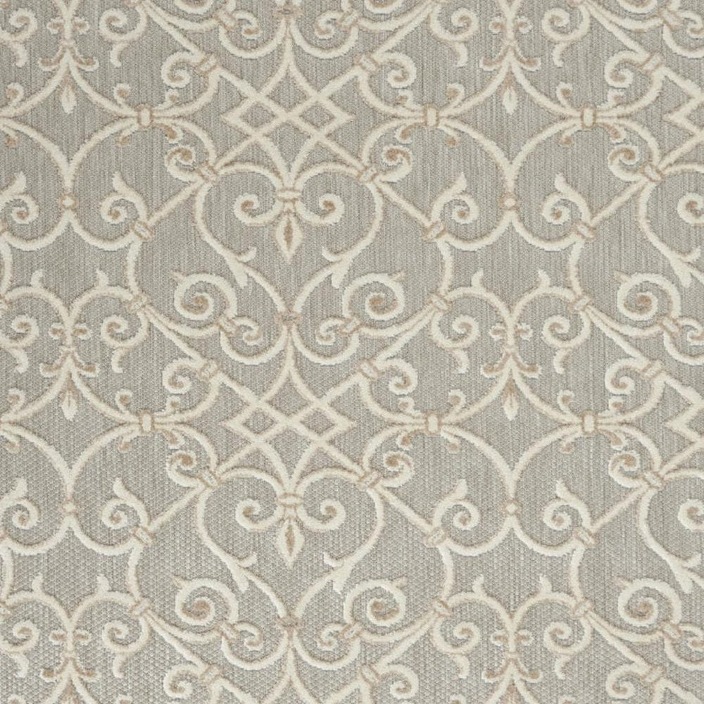 4' X 6' Gray And Ivory Indoor Outdoor Area Rug
