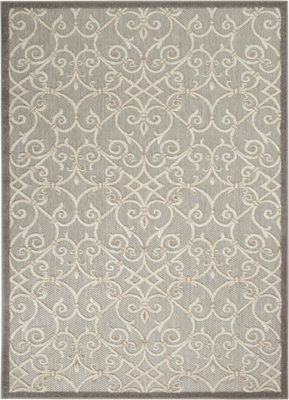 4' X 6' Gray And Ivory Indoor Outdoor Area Rug