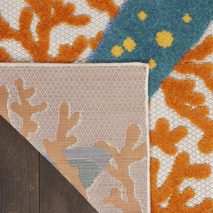 5' X 8' Yellow And Ivory Indoor Outdoor Area Rug