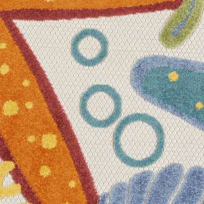 4' Yellow And Ivory Round Indoor Outdoor Area Rug