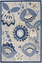 4' X 6' Blue And Gray Indoor Outdoor Area Rug
