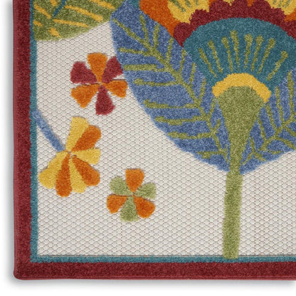 4' Yellow And Ivory Round Indoor Outdoor Area Rug