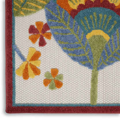 5' X 8' Yellow And Ivory Indoor Outdoor Area Rug