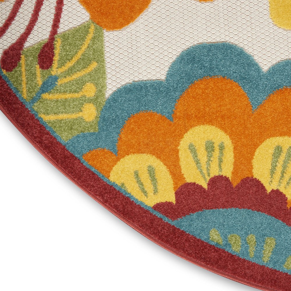 5' X 8' Yellow And Ivory Indoor Outdoor Area Rug