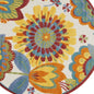 4' Yellow And Ivory Round Indoor Outdoor Area Rug