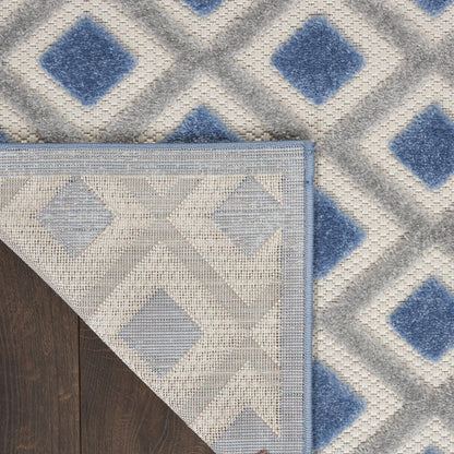 4' X 6' Blue And Gray Indoor Outdoor Area Rug
