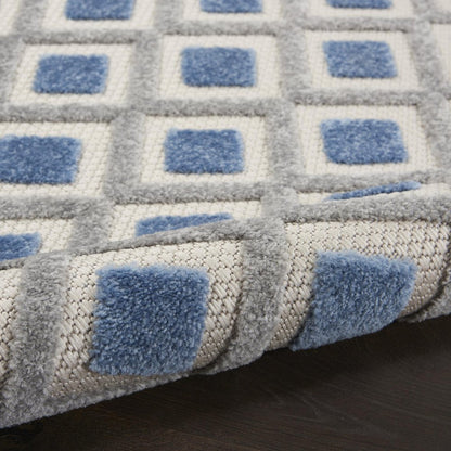 4' X 6' Blue And Gray Indoor Outdoor Area Rug