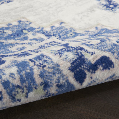 4' X 6' Blue And Gray Indoor Outdoor Area Rug