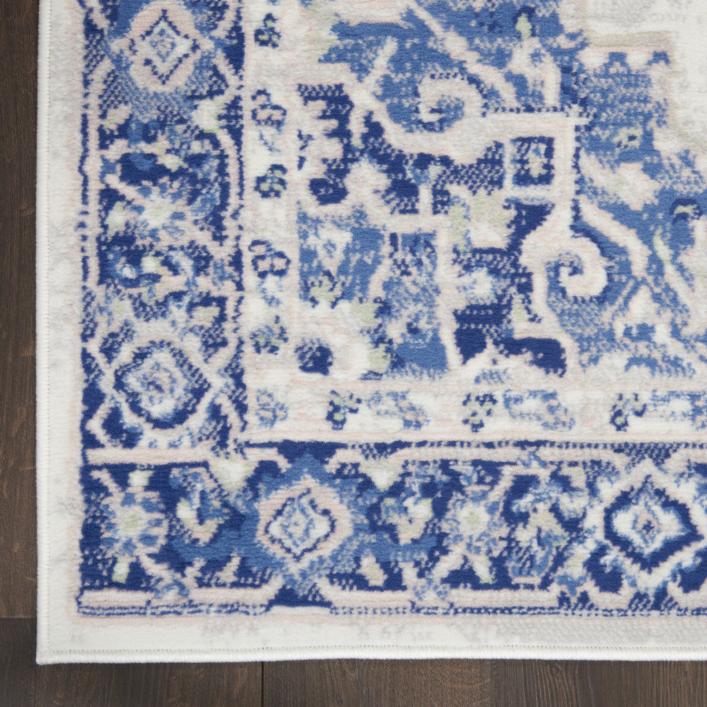 4' X 6' Blue And Gray Indoor Outdoor Area Rug