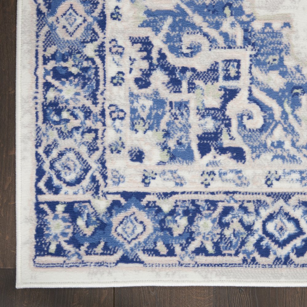 4' X 6' Blue And Gray Indoor Outdoor Area Rug