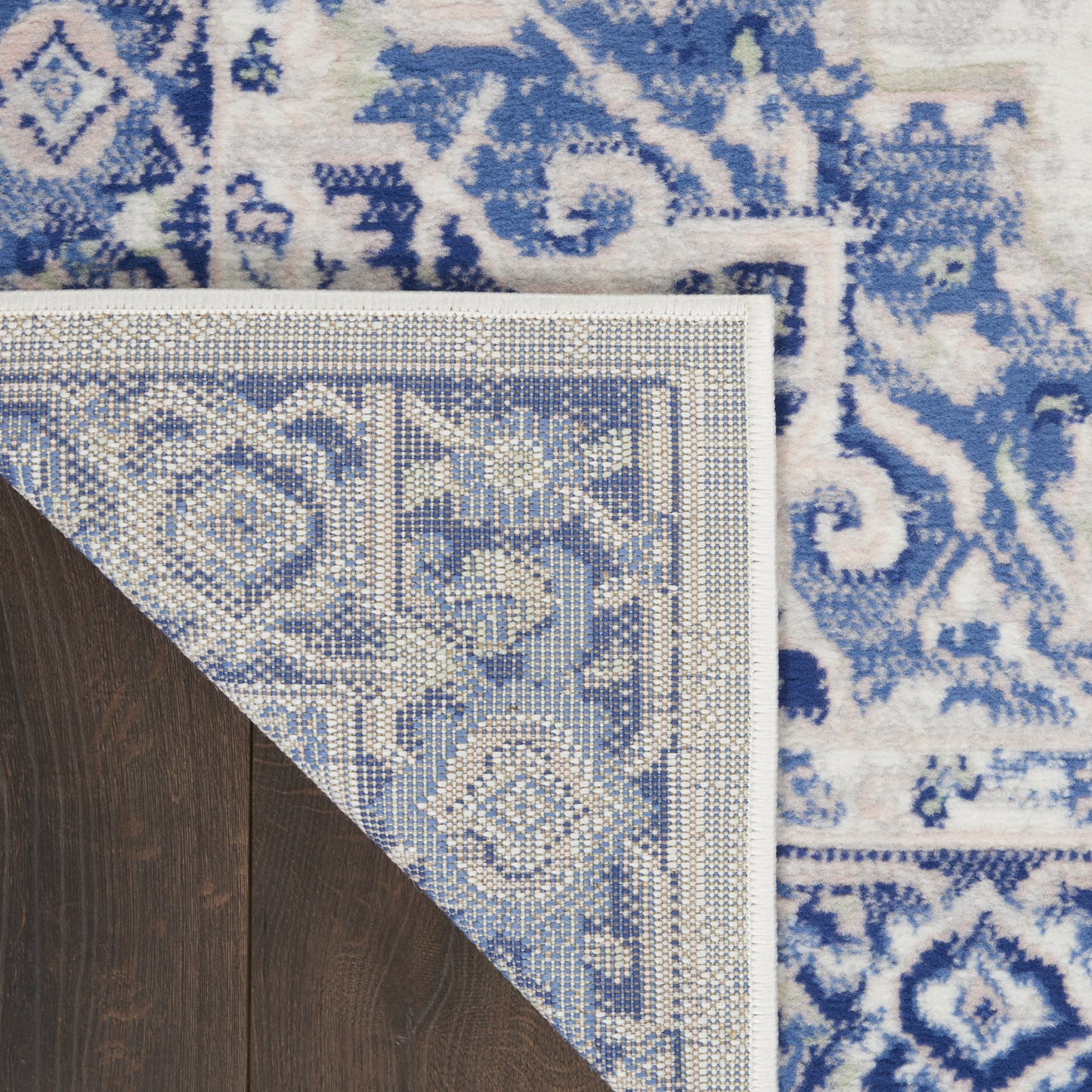 4' X 6' Blue And Gray Indoor Outdoor Area Rug