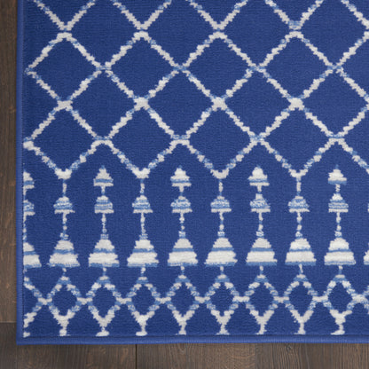 4' X 6' Blue And Gray Indoor Outdoor Area Rug