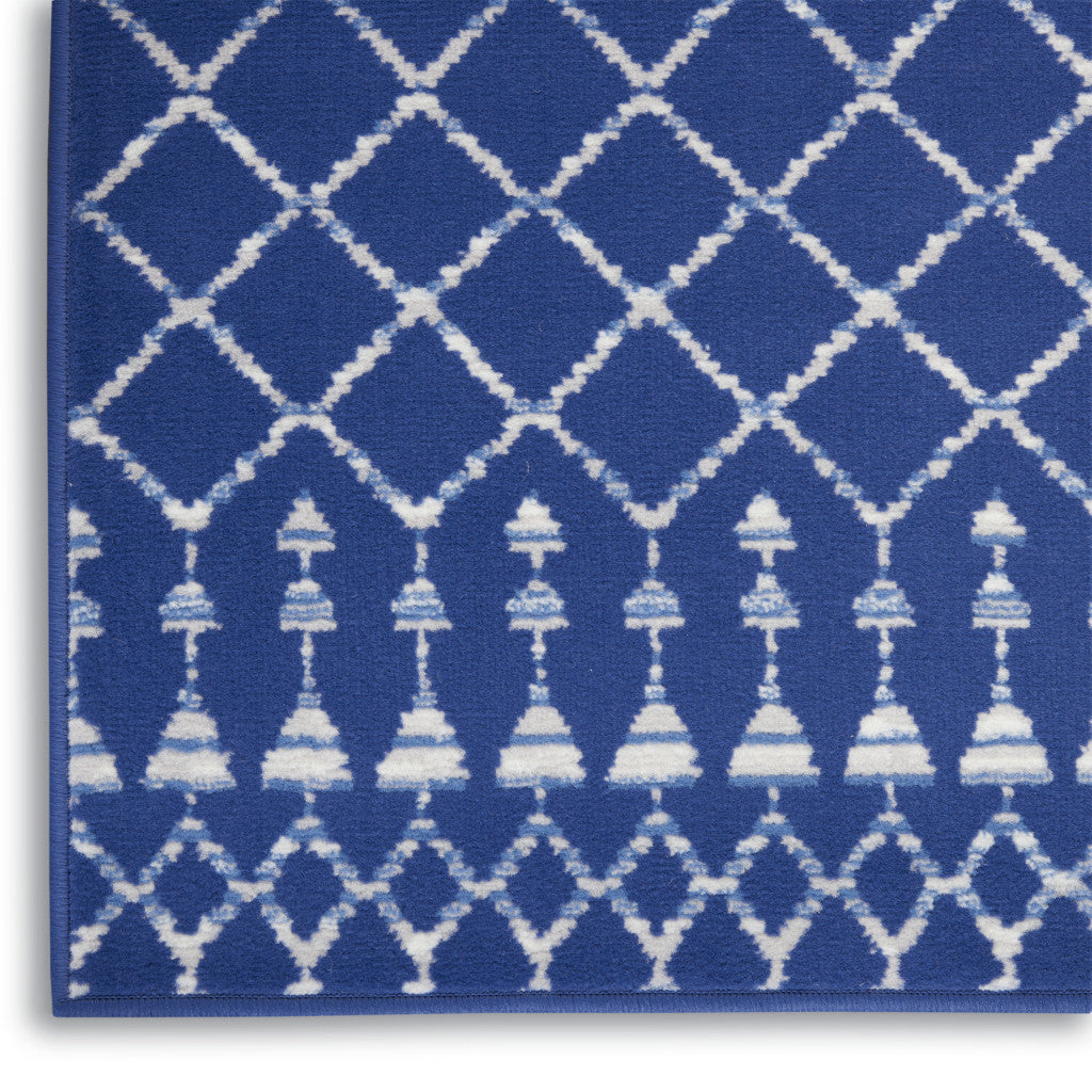 4' X 6' Blue And Gray Indoor Outdoor Area Rug