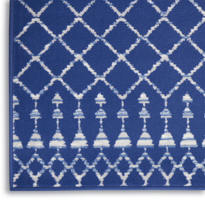 4' X 6' Blue And Gray Indoor Outdoor Area Rug