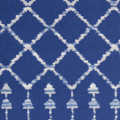 4' X 6' Blue And Gray Indoor Outdoor Area Rug