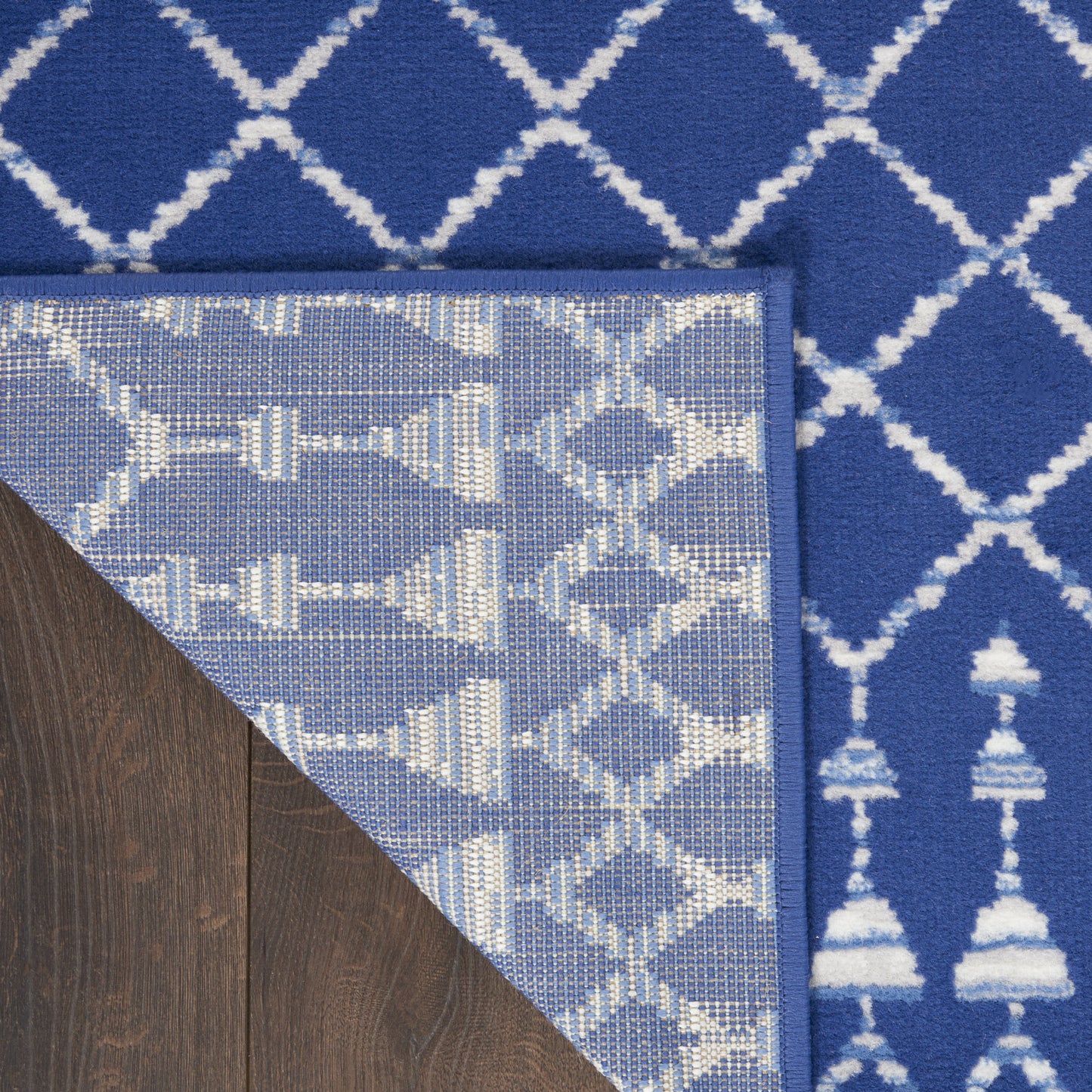 4' X 6' Blue And Gray Indoor Outdoor Area Rug