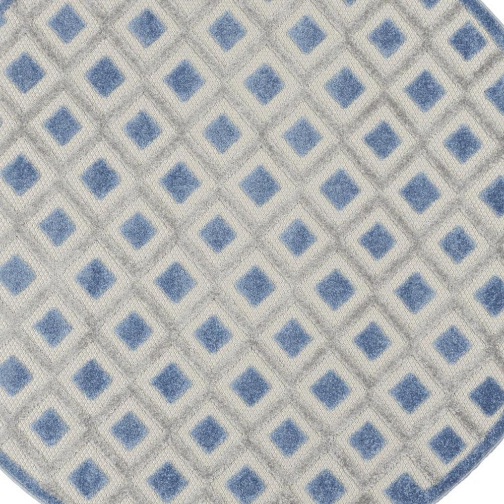 4' X 6' Blue And Gray Indoor Outdoor Area Rug