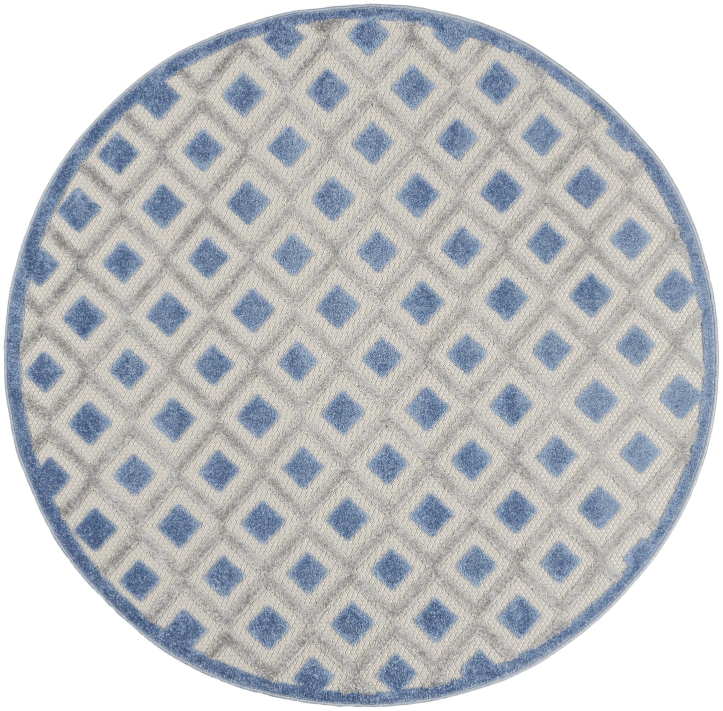 4' X 6' Blue And Gray Indoor Outdoor Area Rug