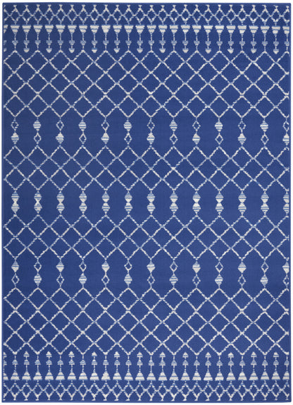 4' X 6' Blue And Gray Indoor Outdoor Area Rug