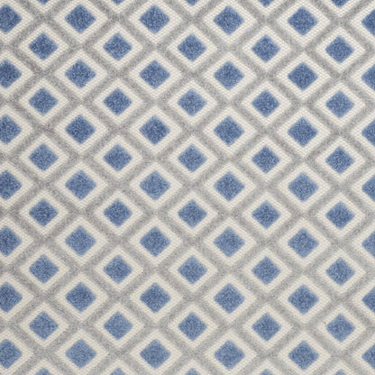 4' X 6' Blue And Gray Indoor Outdoor Area Rug