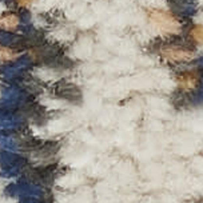 8' Ivory And Blue Floral Runner Rug