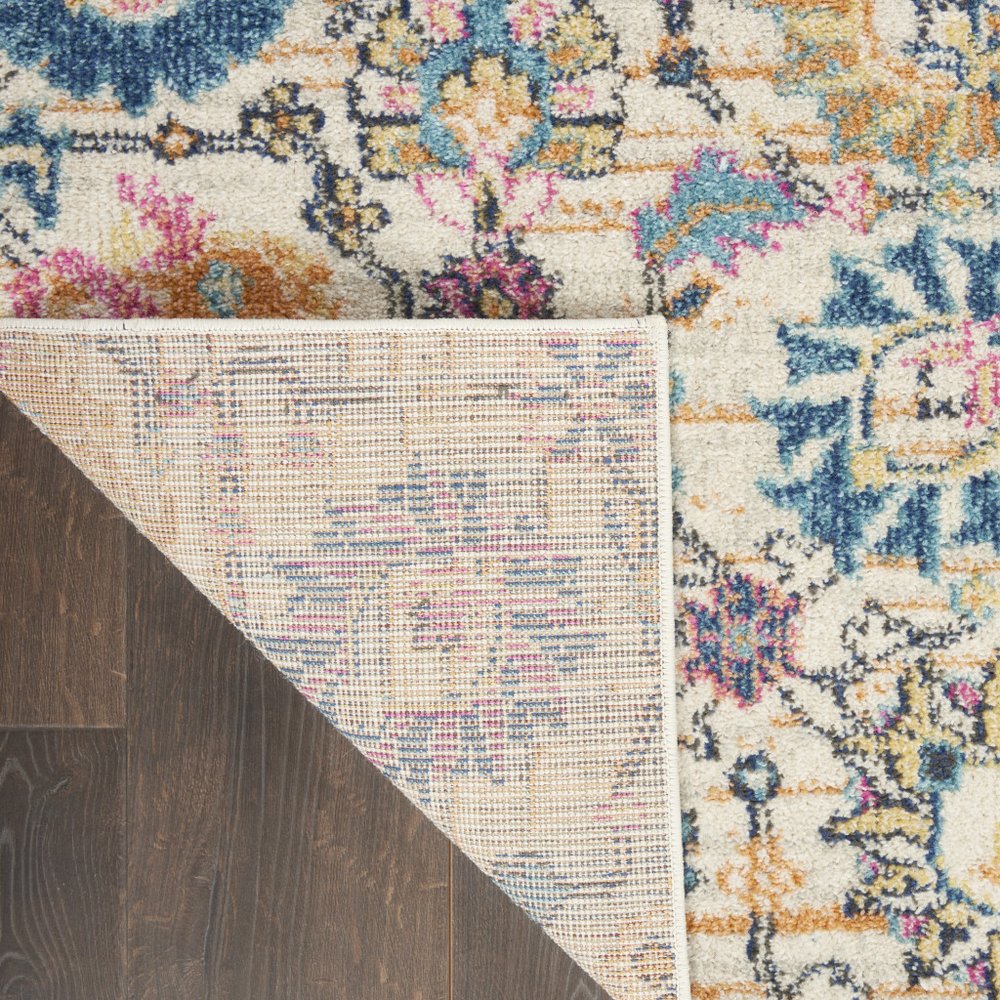 4' X 6' Ivory And Blue Floral Area Rug