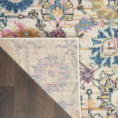 4' X 6' Ivory And Blue Floral Area Rug