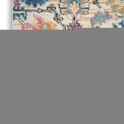 4' X 6' Ivory And Blue Floral Area Rug