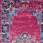 5' X 7' Fuchsia And Blue Oriental Distressed Area Rug