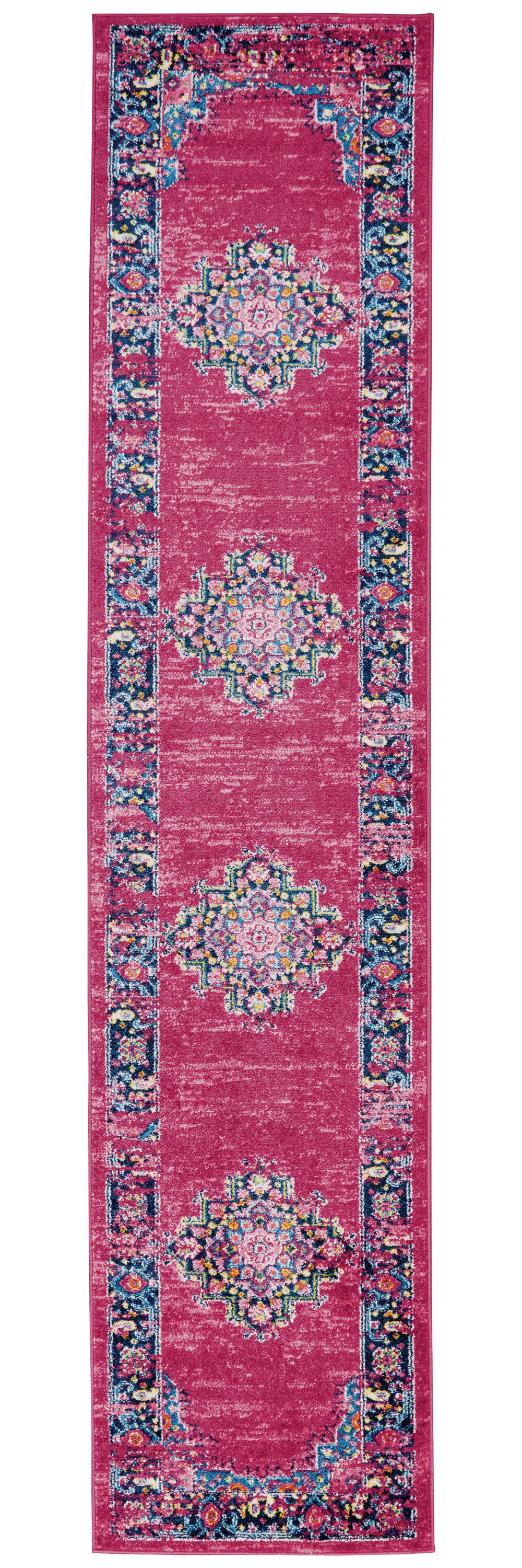 10' Fuchsia Power Loom Runner Rug