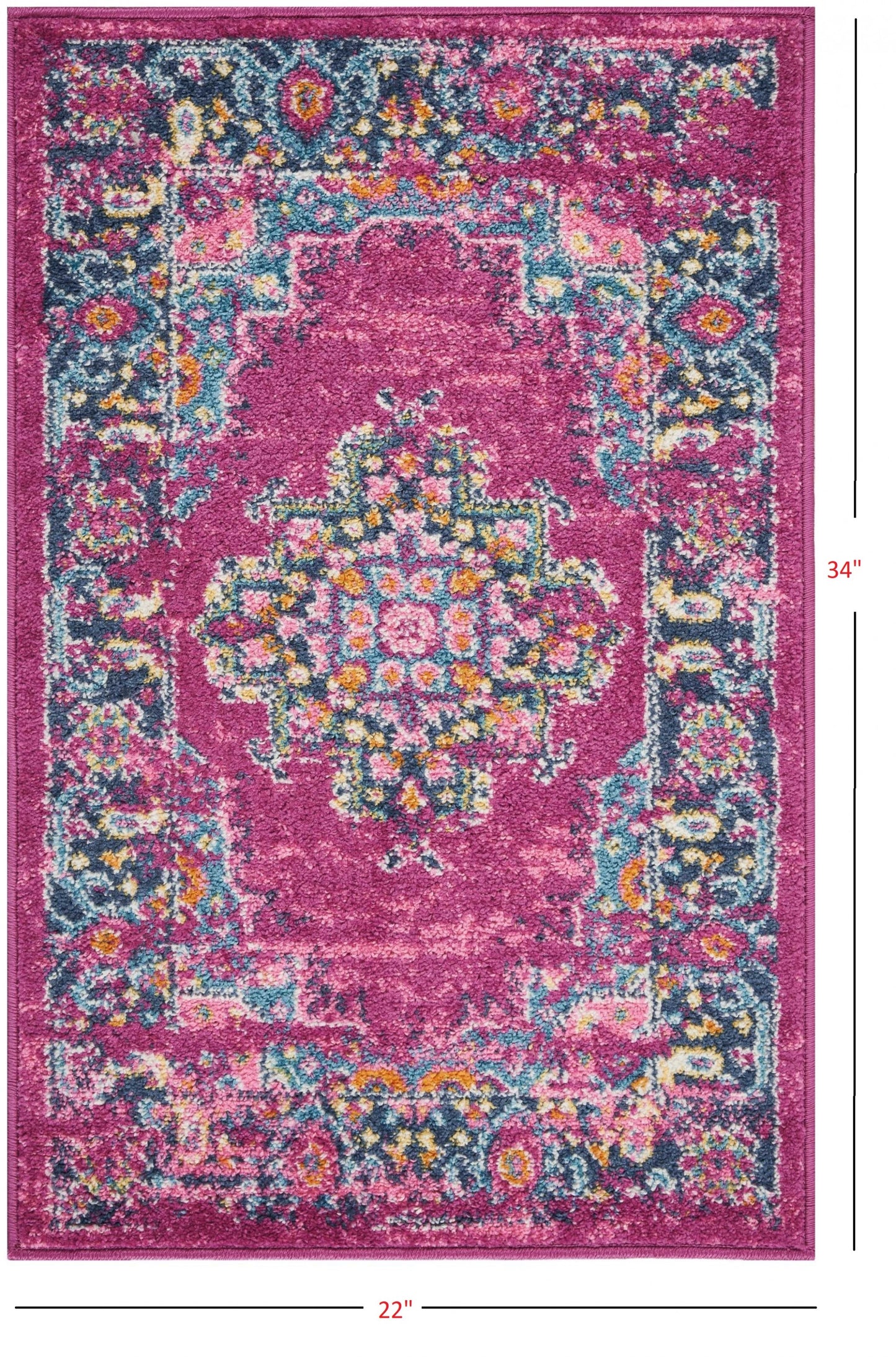 10' Fuchsia Power Loom Runner Rug