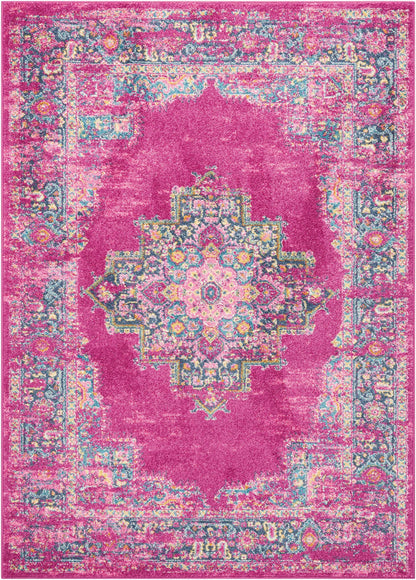 10' Fuchsia Power Loom Runner Rug