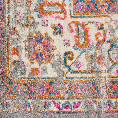 8' X 10' Gray And Gold Medallion Distressed Area Rug