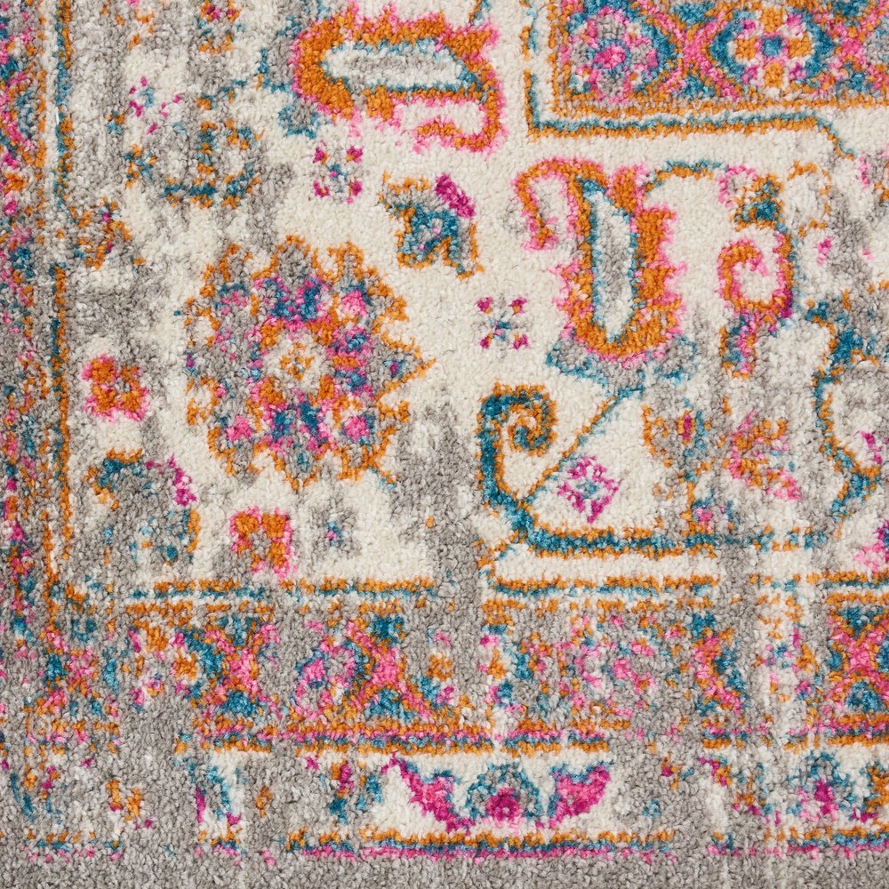 8' X 10' Gray And Gold Medallion Distressed Area Rug