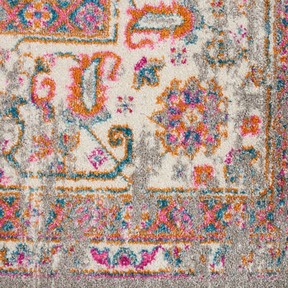 8' X 10' Gray And Gold Medallion Distressed Area Rug