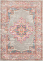 5' X 7' Gray And Gold Medallion Distressed Area Rug
