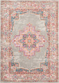 5' X 7' Gray And Gold Medallion Distressed Area Rug