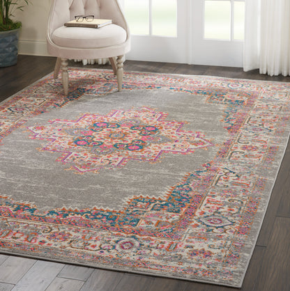 5' X 7' Gray Power Loom Area Rug