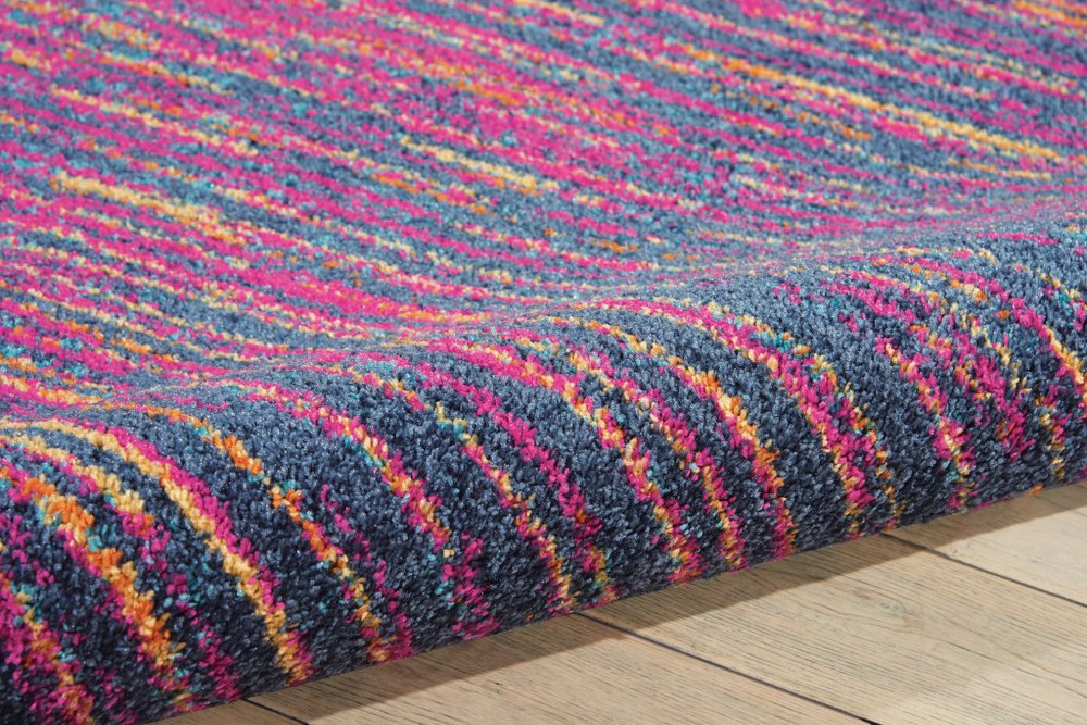8' X 10' Blue And Orange Abstract Area Rug