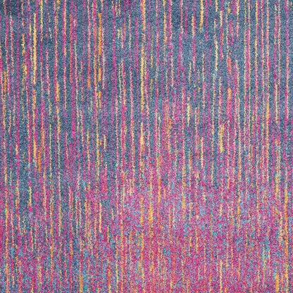 8' X 10' Blue And Orange Abstract Area Rug