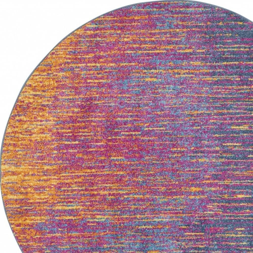 8' X 10' Blue And Orange Abstract Area Rug