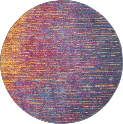 8' X 10' Blue And Orange Abstract Area Rug